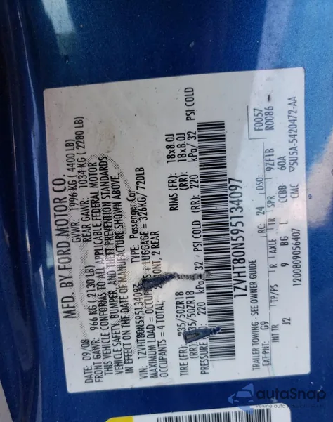 2009 Ford Mustang from USA, damaged, VIN 1ZVHT80N595134097